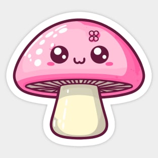 pink mushroom Sticker